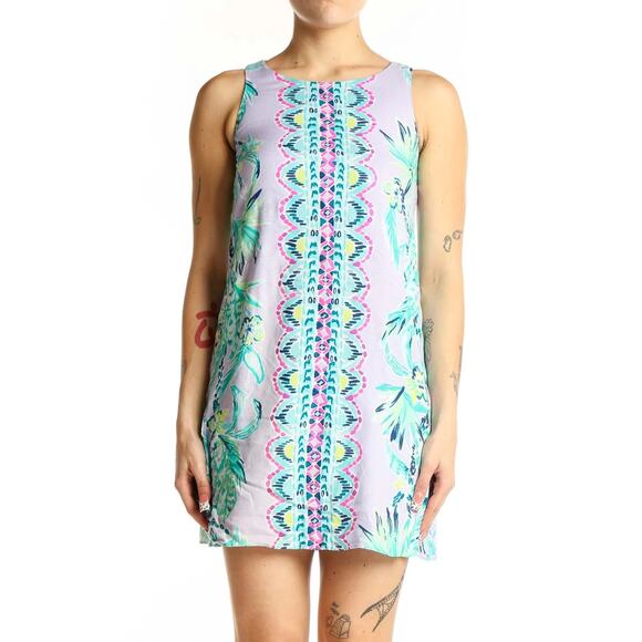 Lilly Pulitzer Jackie Sleeveless Shift Dress Its Impawsible Lilac Mini Dress XL - Picture 2 of 8
